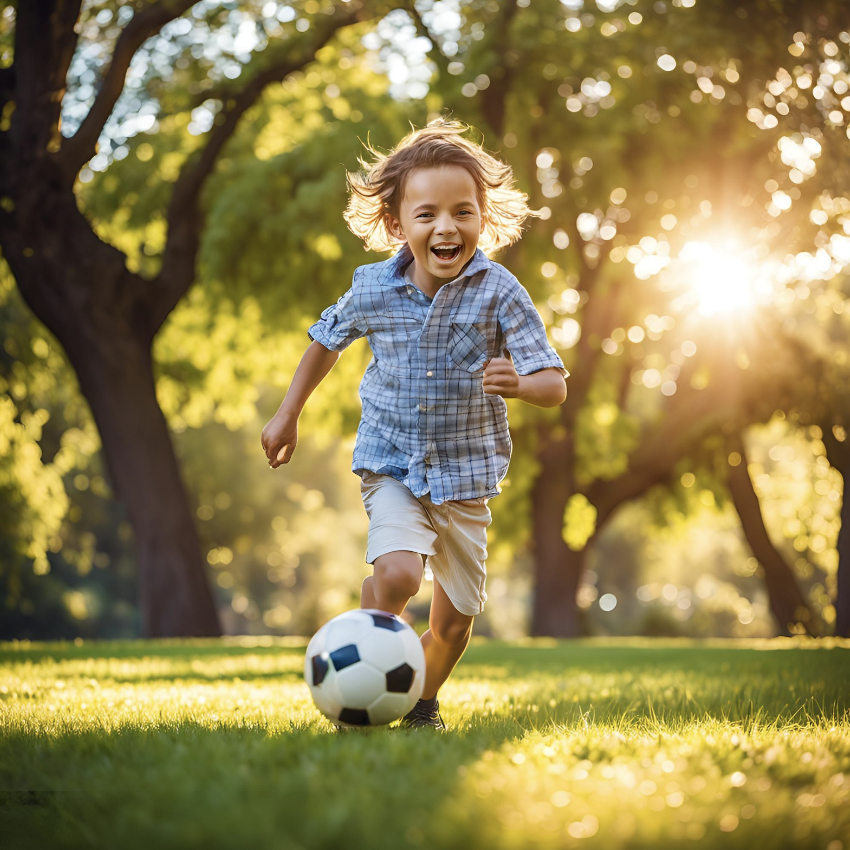 Little kid dribbling