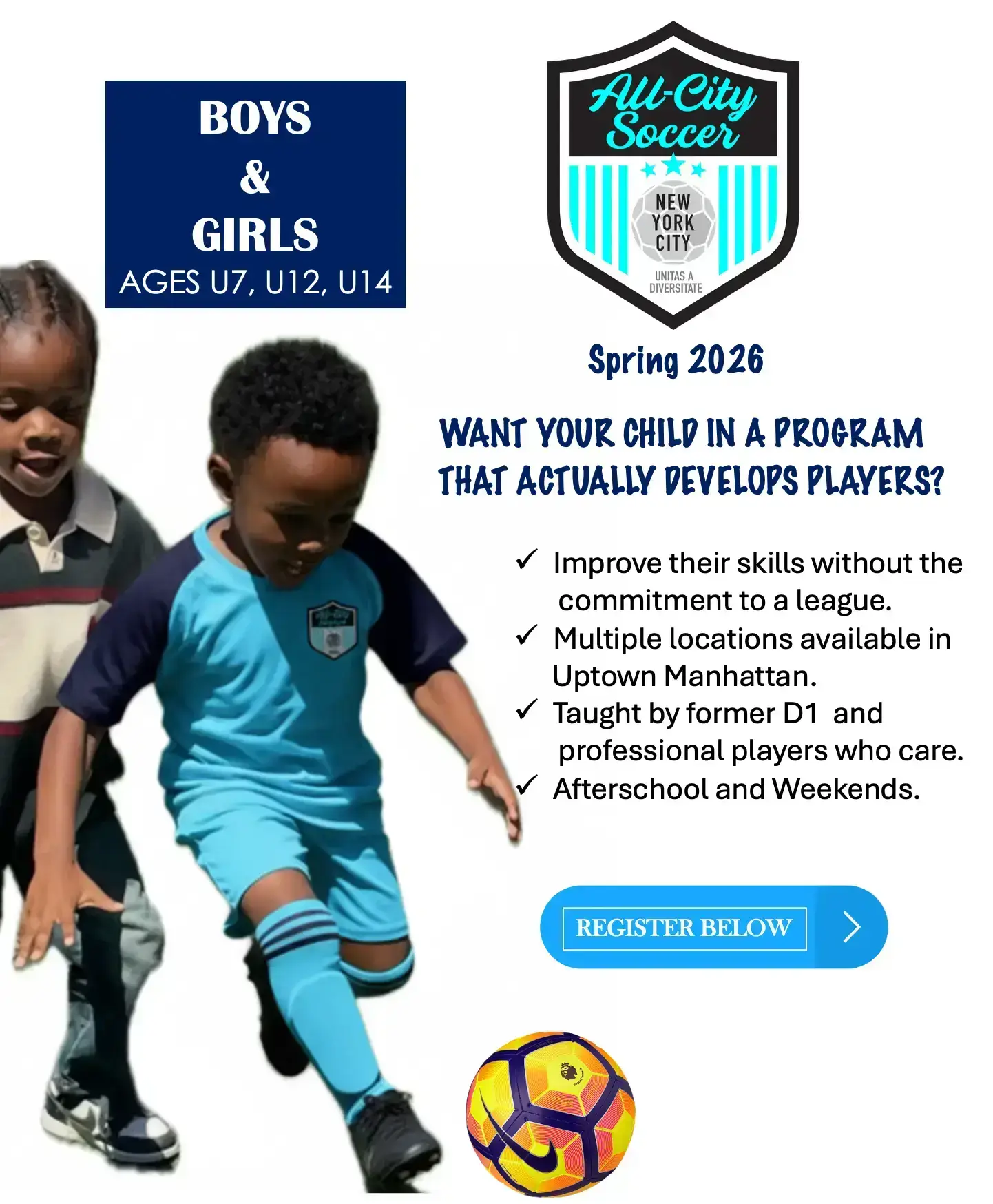 All-City Soccer NYC Spring 2026 Registration