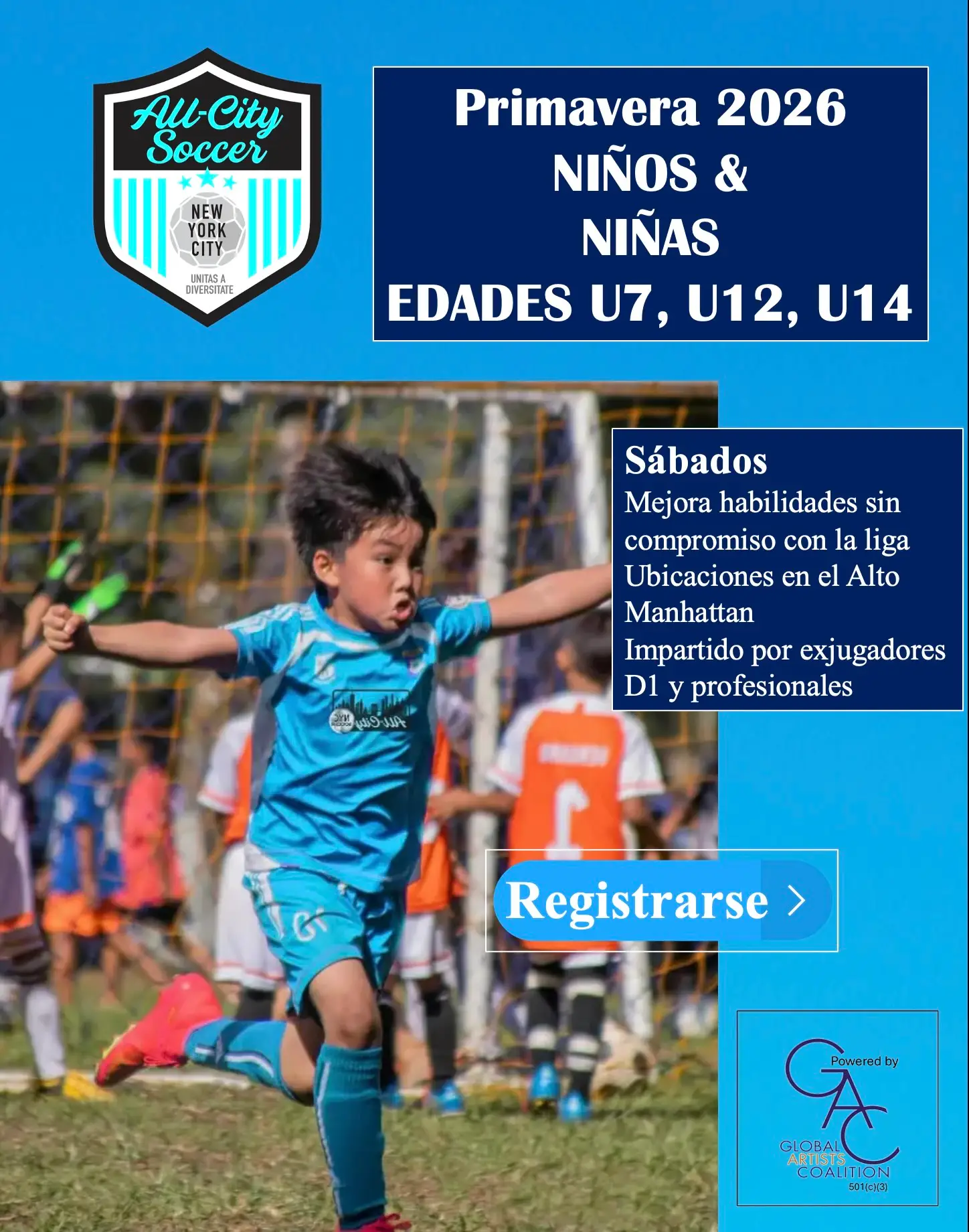 Fútbol All-City Primavera 2026 NIÑOS & NIÑAS EDADES U7, U12, U14