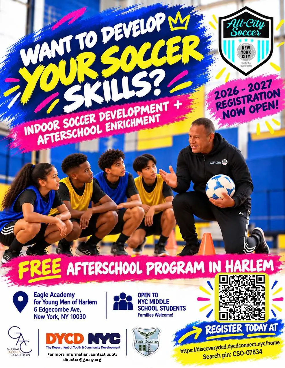 Free NYC Elite Level Soccer Training at Eagle Academy
